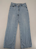 Vero Moda blue wide leg high waist jeans, classic 5-pocket design, washed denim.