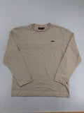 s.Oliver beige turtle neck jumper with ribbed texture and embroidered logo on chest