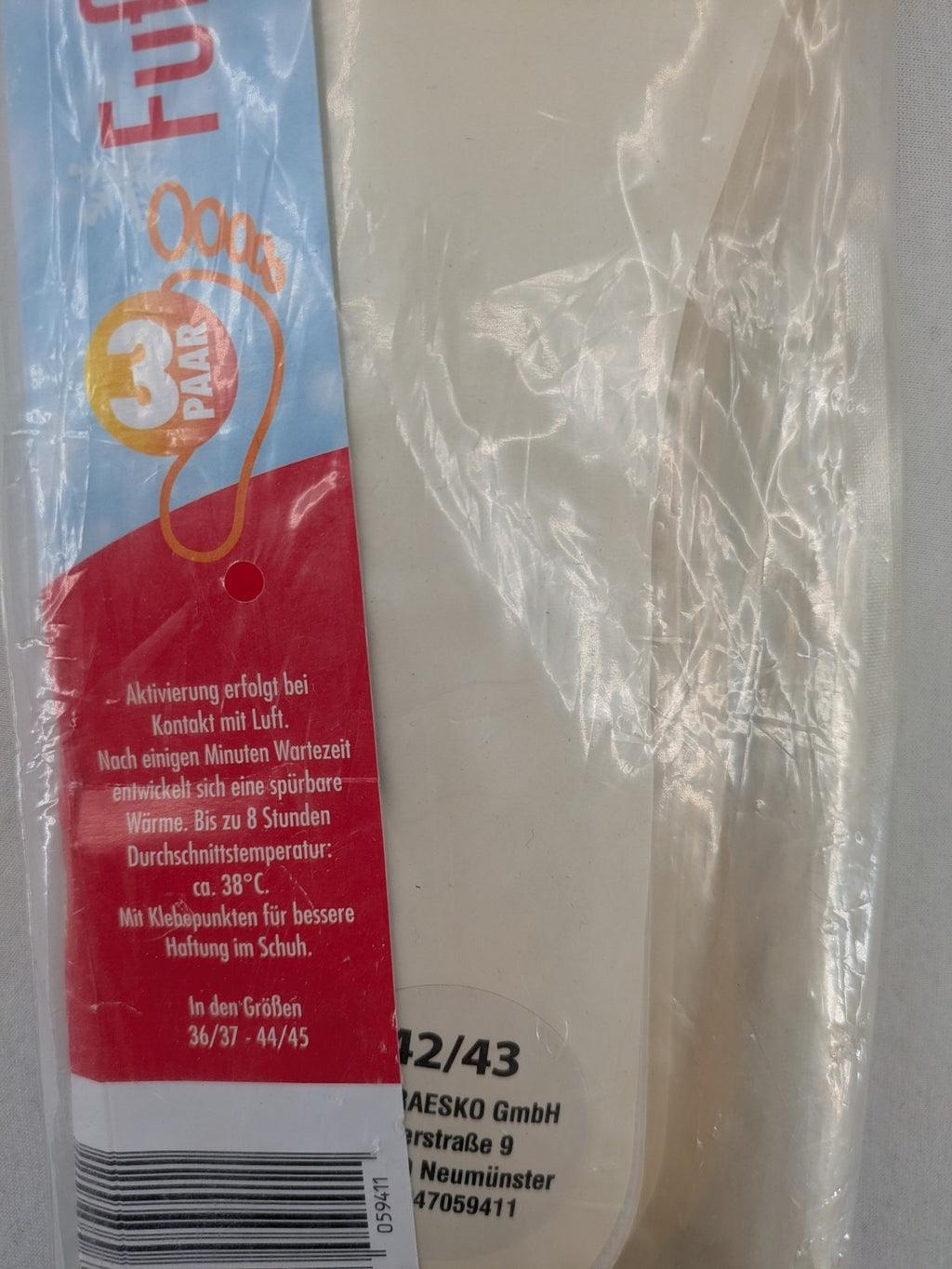 Traesko multi foot warmers self-adhesive with air-activated heating pads for size 42/43.