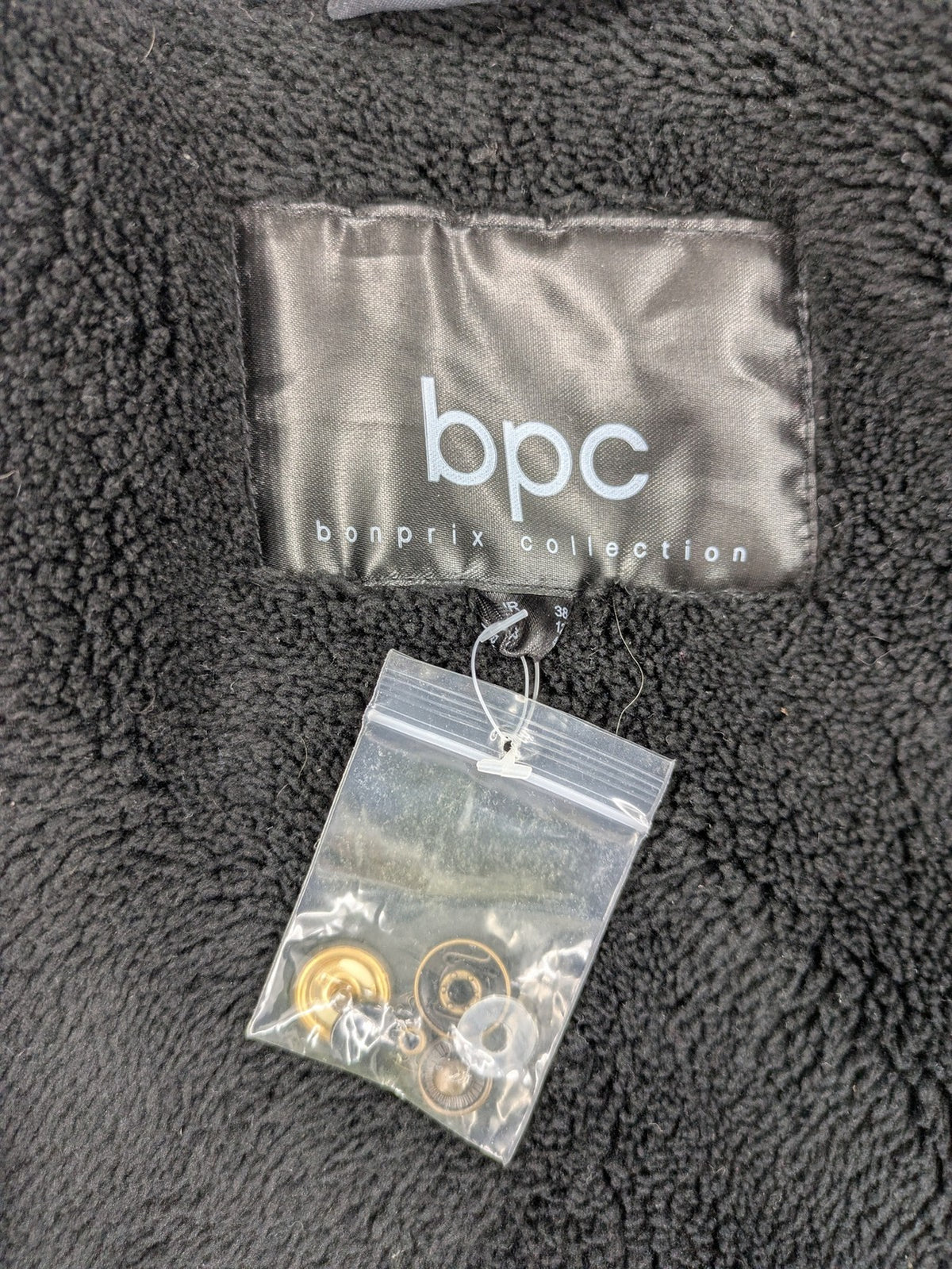 bpc bonprix collection black parka with teddy fleece lining and faux fur hood