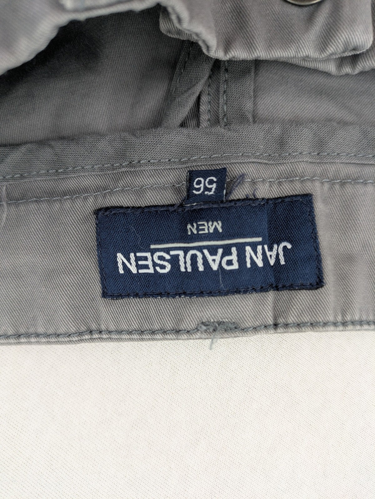 Jan Paulsen grey chino pants flat front cotton-elastane blend with classic design.
