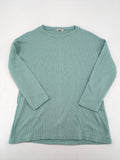 Original knit jumper mint green ribbed texture classic round neck long sleeves