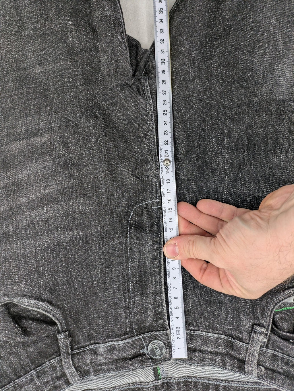 Denim straight jeans black grey washed stretch cotton 5-pocket design with logo details