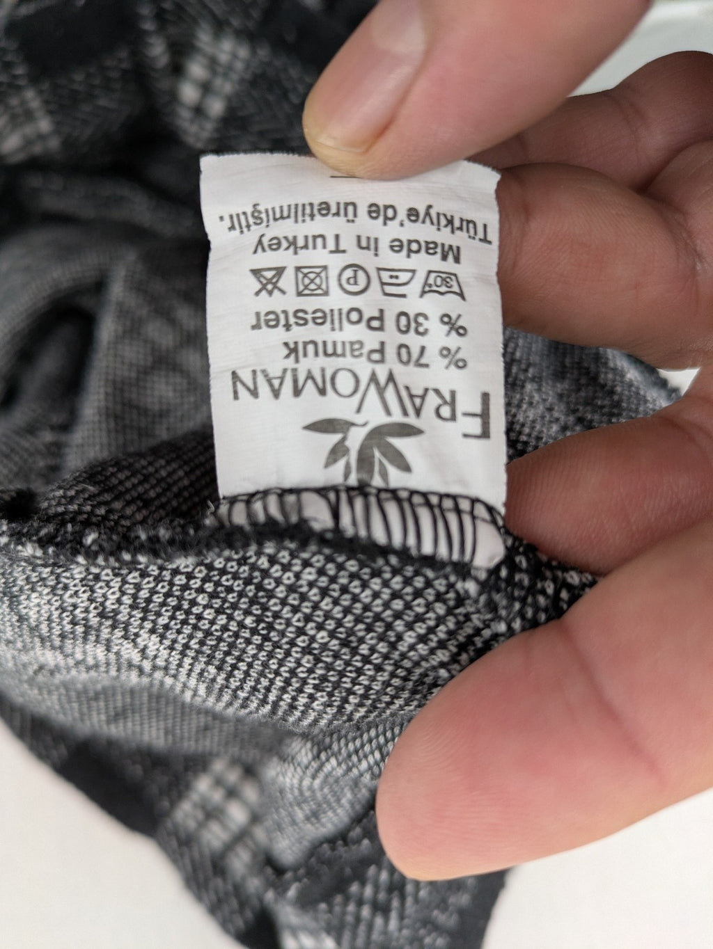 Frawoman loungewear black grey white checkered pants soft cotton adjustable drawstring waistband