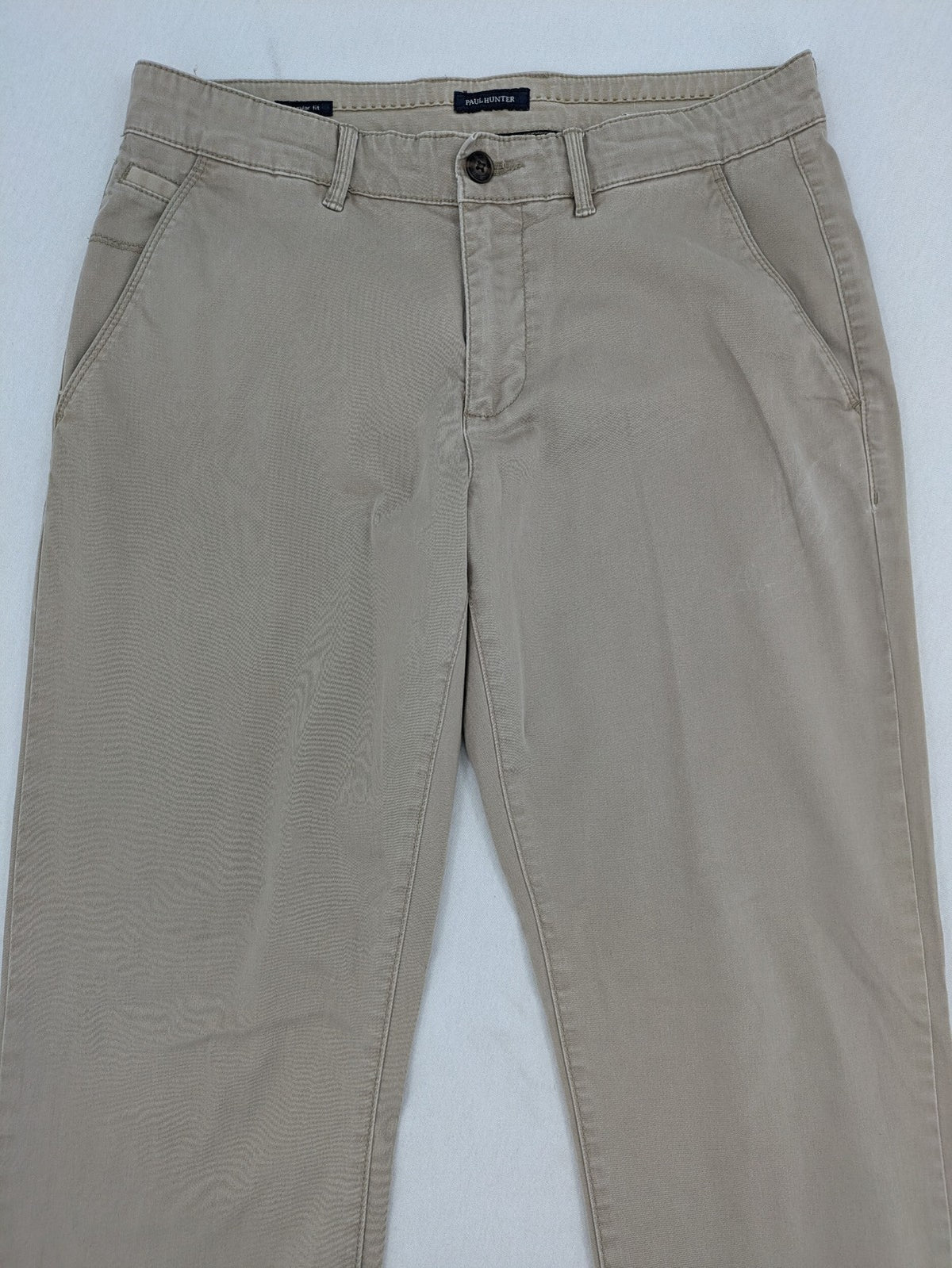 Paul Hunter beige chino pants Oscar Regular Fit cotton stretch with button and zipper closure.