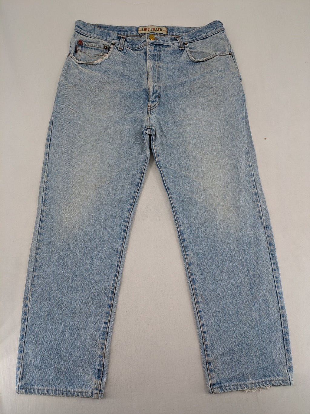 Lois straight jeans blue vintage wash 5-pocket style robust cotton denim