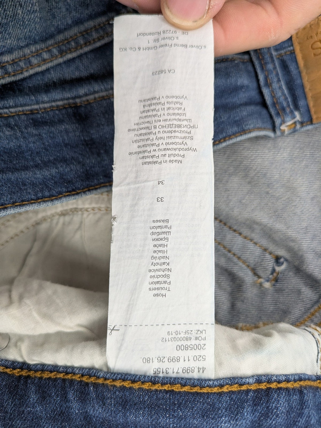 s.Oliver blue slim fit jeans medium wash stretch denim with classic design