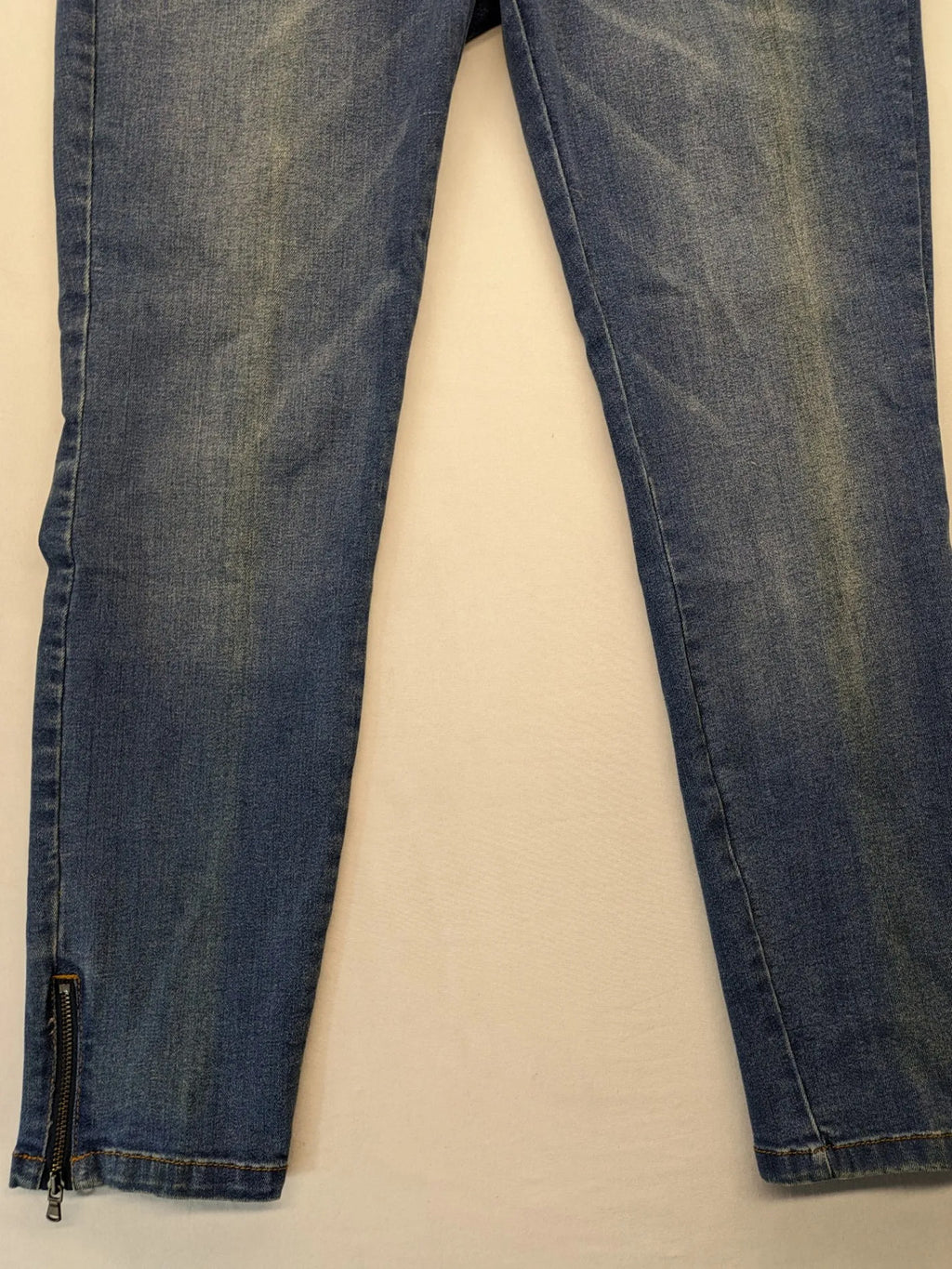 Blue Motion blue straight jeans slim fit with ankle zippers and stretchy material