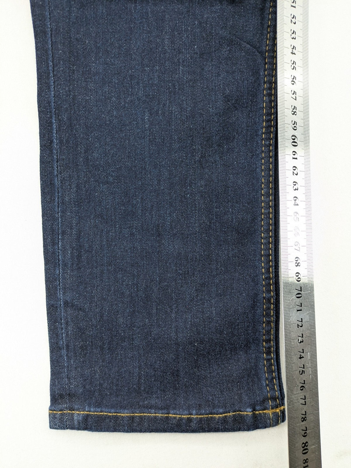 Esprit blue straight leg jeans with contrasting stitching and mid-rise fit.