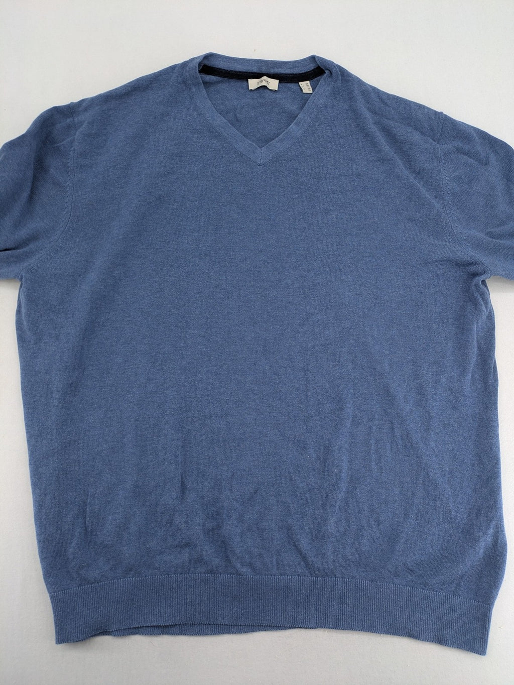 Esprit blue turtle neck jumper, V-neck, soft cotton, classic design.