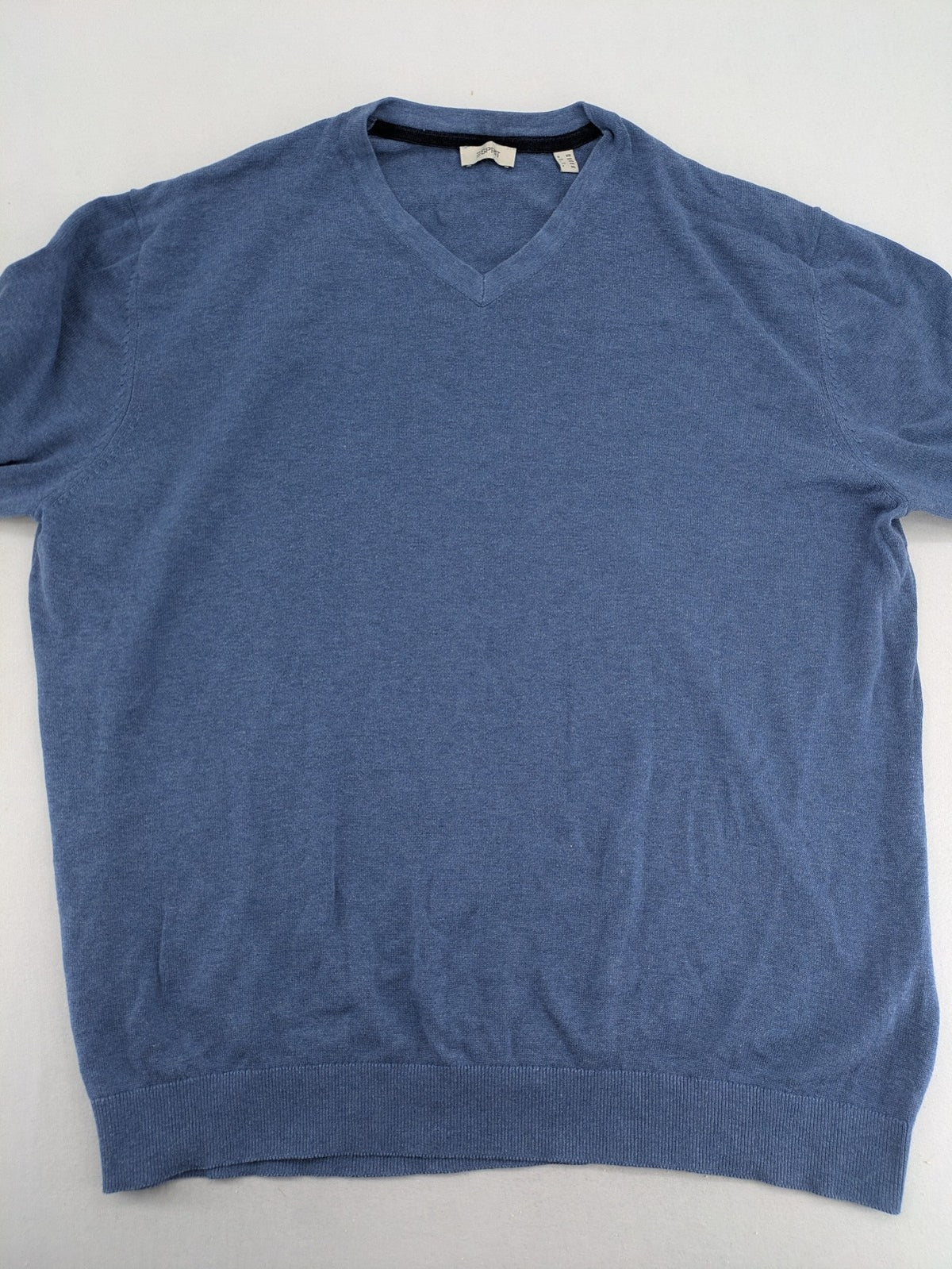 Esprit blue turtle neck jumper, V-neck, soft cotton, classic design.