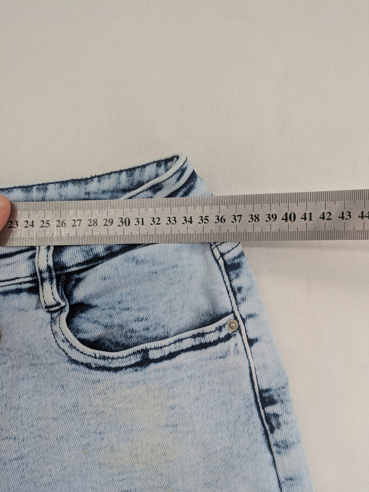 My Bestiny blue straight jeans acid wash finish five-pocket design stretchy cotton blend