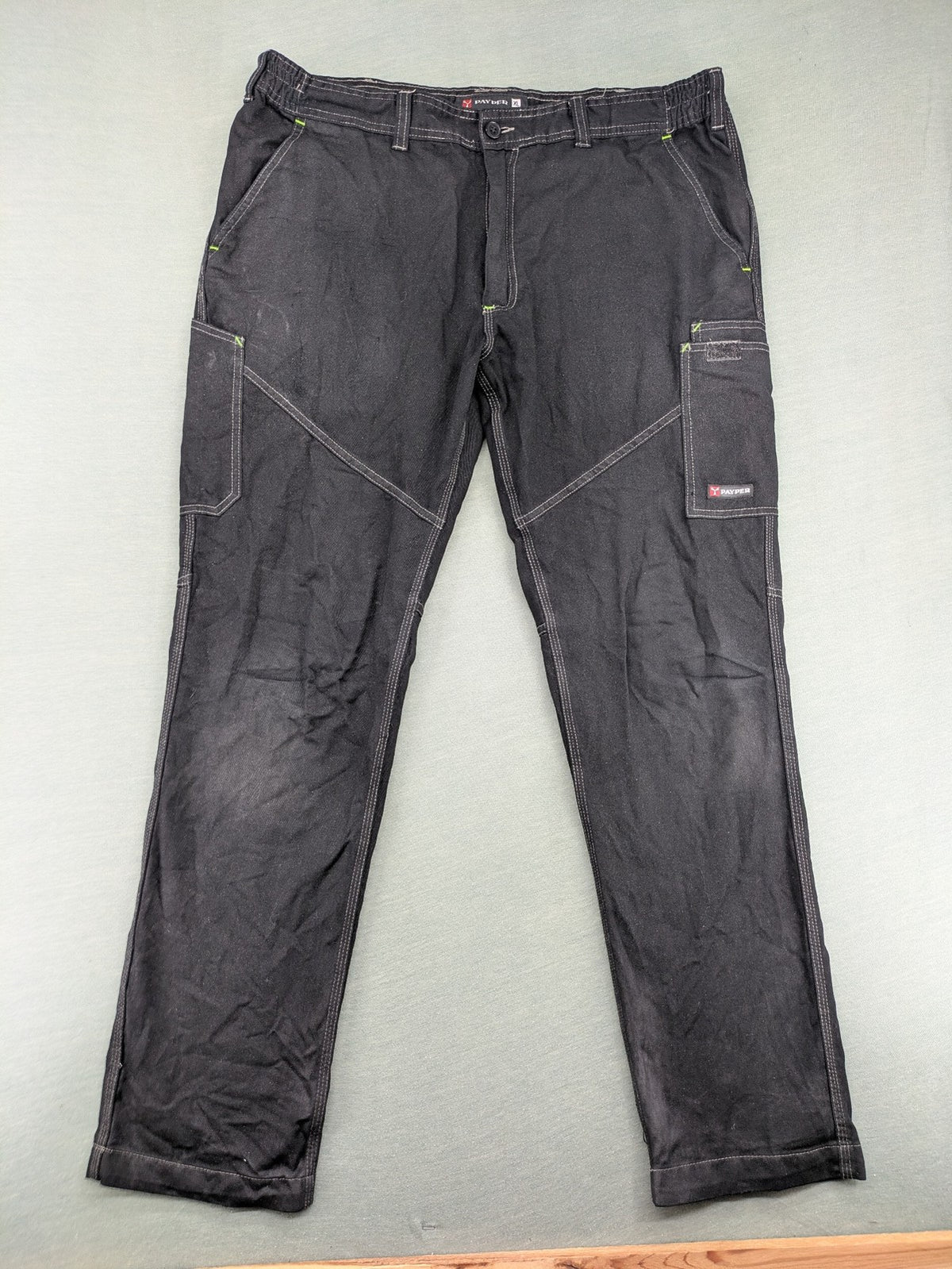 PAYPER hunting tactical pants green grey cargo style with multiple pockets and elastic waistband