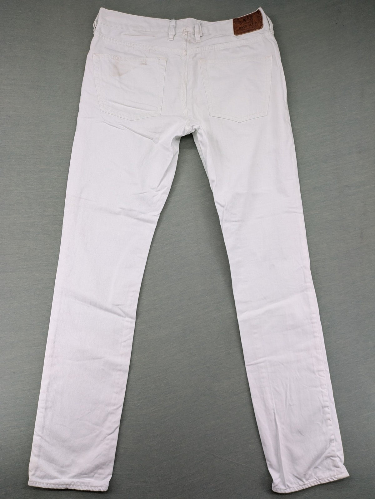 River Island white straight jeans slim fit 100% cotton denim modern design