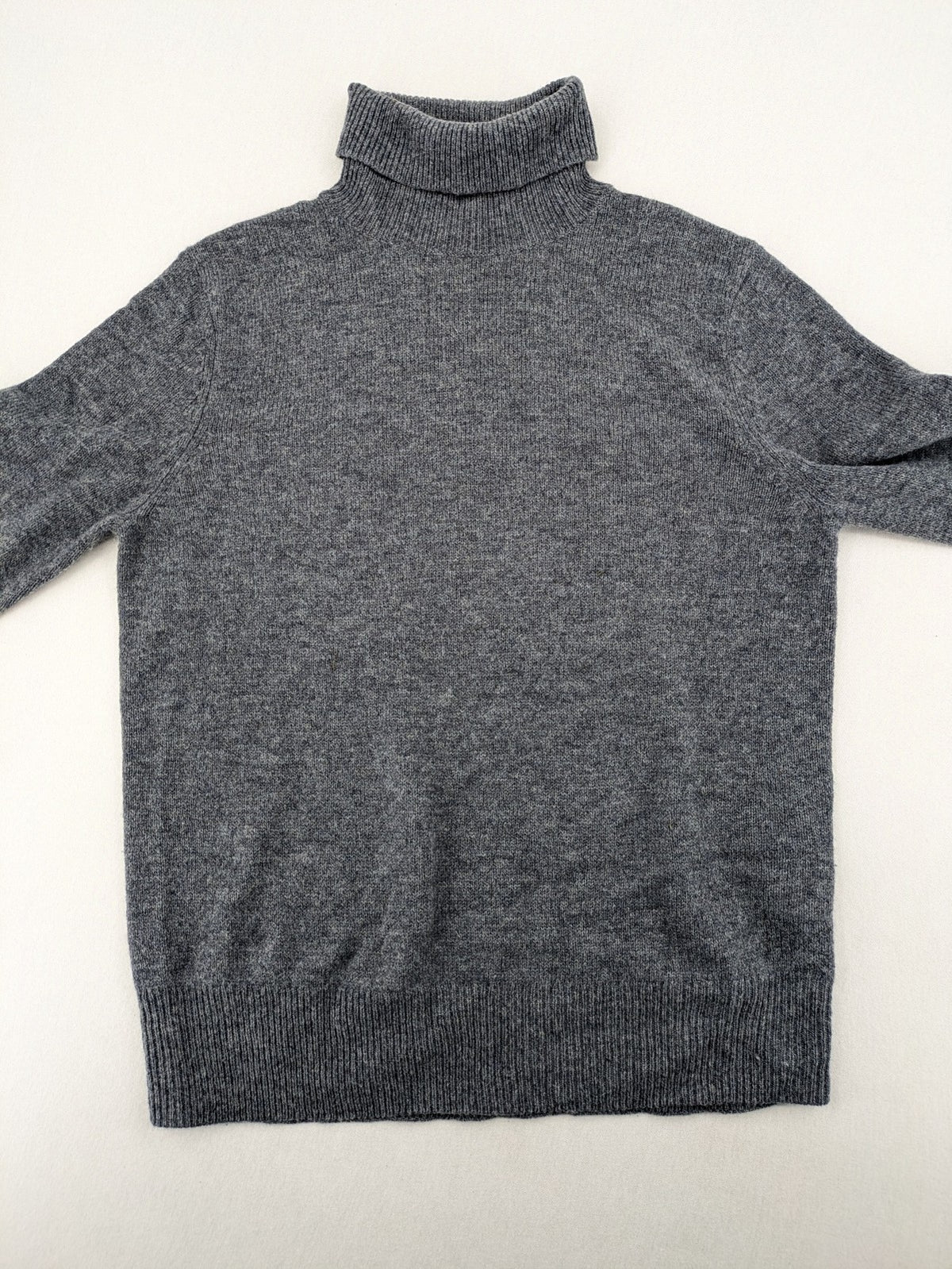 Brookshire grey turtle neck jumper ribbed cuffs and hem soft wool blend
