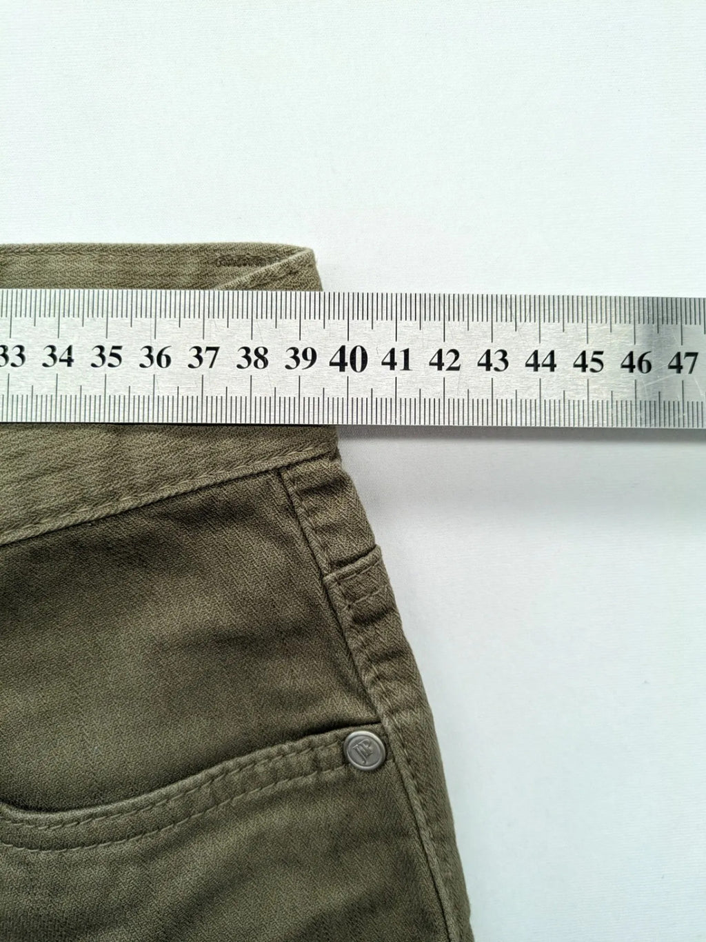 Jan Paulsen khaki straight jeans classic 5-pocket style cotton stretch material