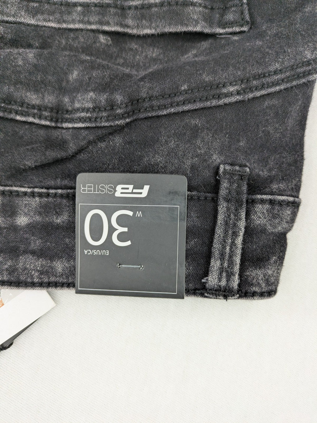 FB Sister skinny jeans black acid wash stretch denim with push-up design.