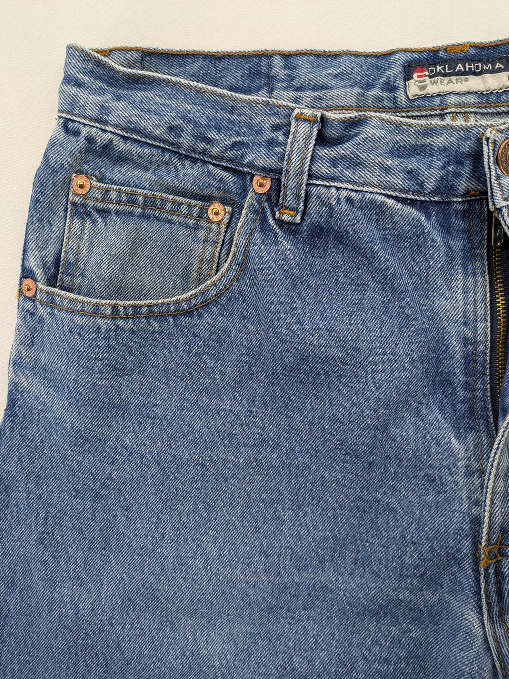 Oklahoma Wear blue straight jeans 5-pocket design durable cotton regular fit