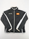 Spalding black training jacket with orange and white accents, Rasta Vechta logo, zip front.