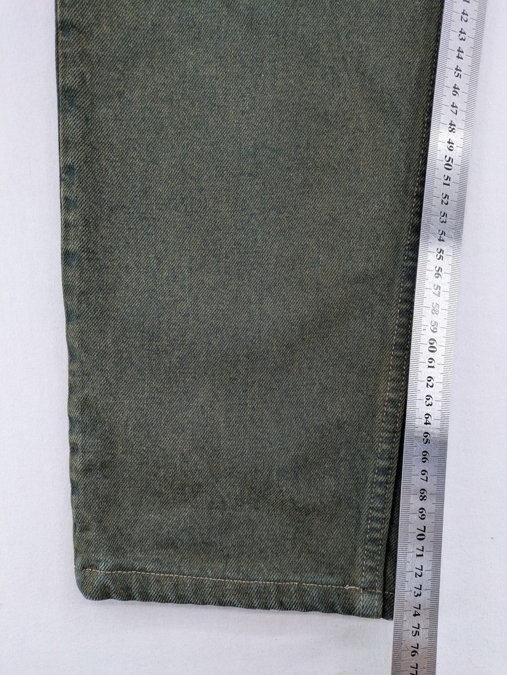 Levi's green 550 relaxed fit tapered jeans, vintage denim, made in USA.