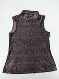 MNG purple A-line dress with standing collar, crinkle velvet texture.