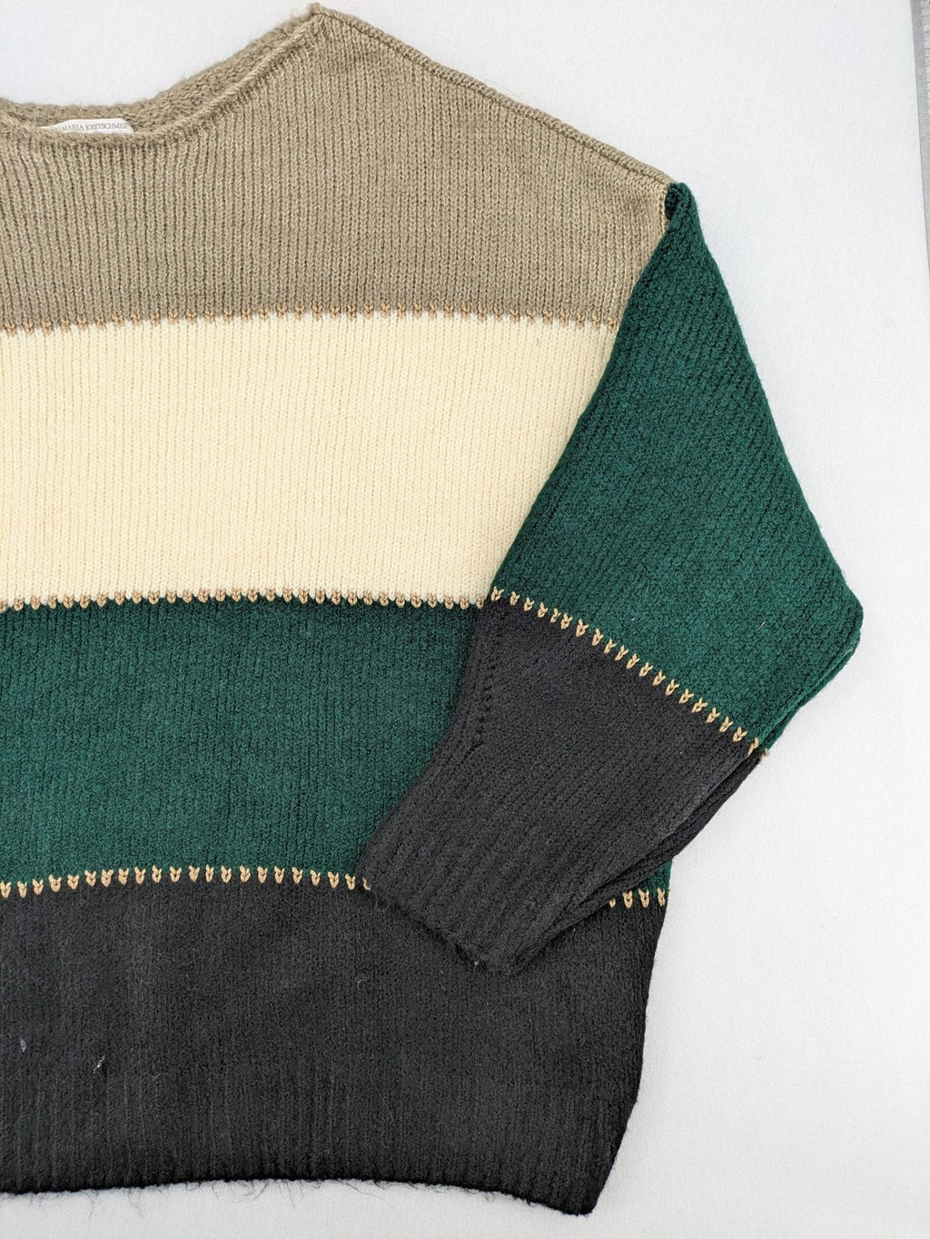Guido Maria Kretschmer multi turtle neck jumper colorblock design with bold horizontal stripes.