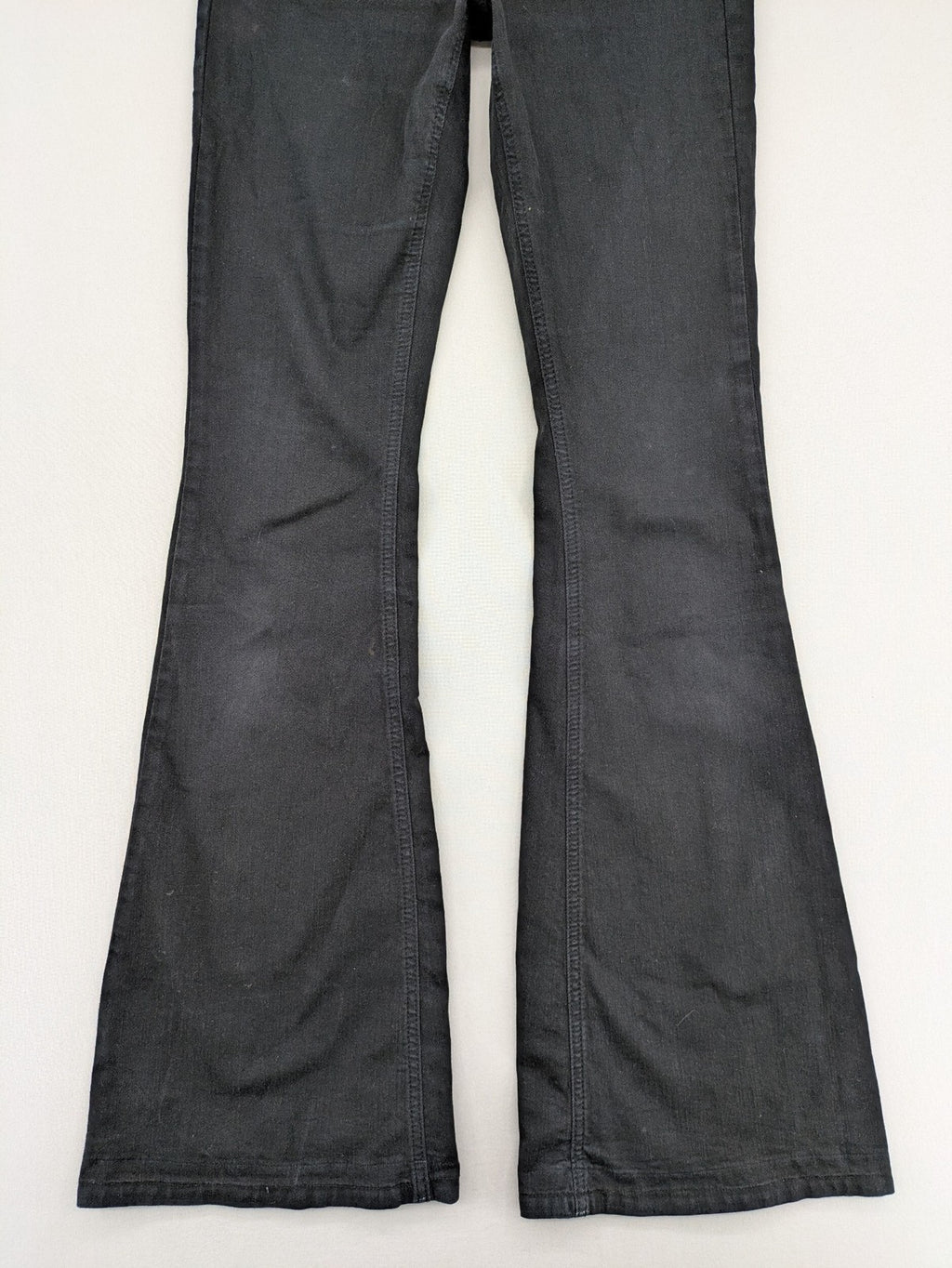 Topshop black Jamie flare jeans high waist stretch denim with classic silhouette.