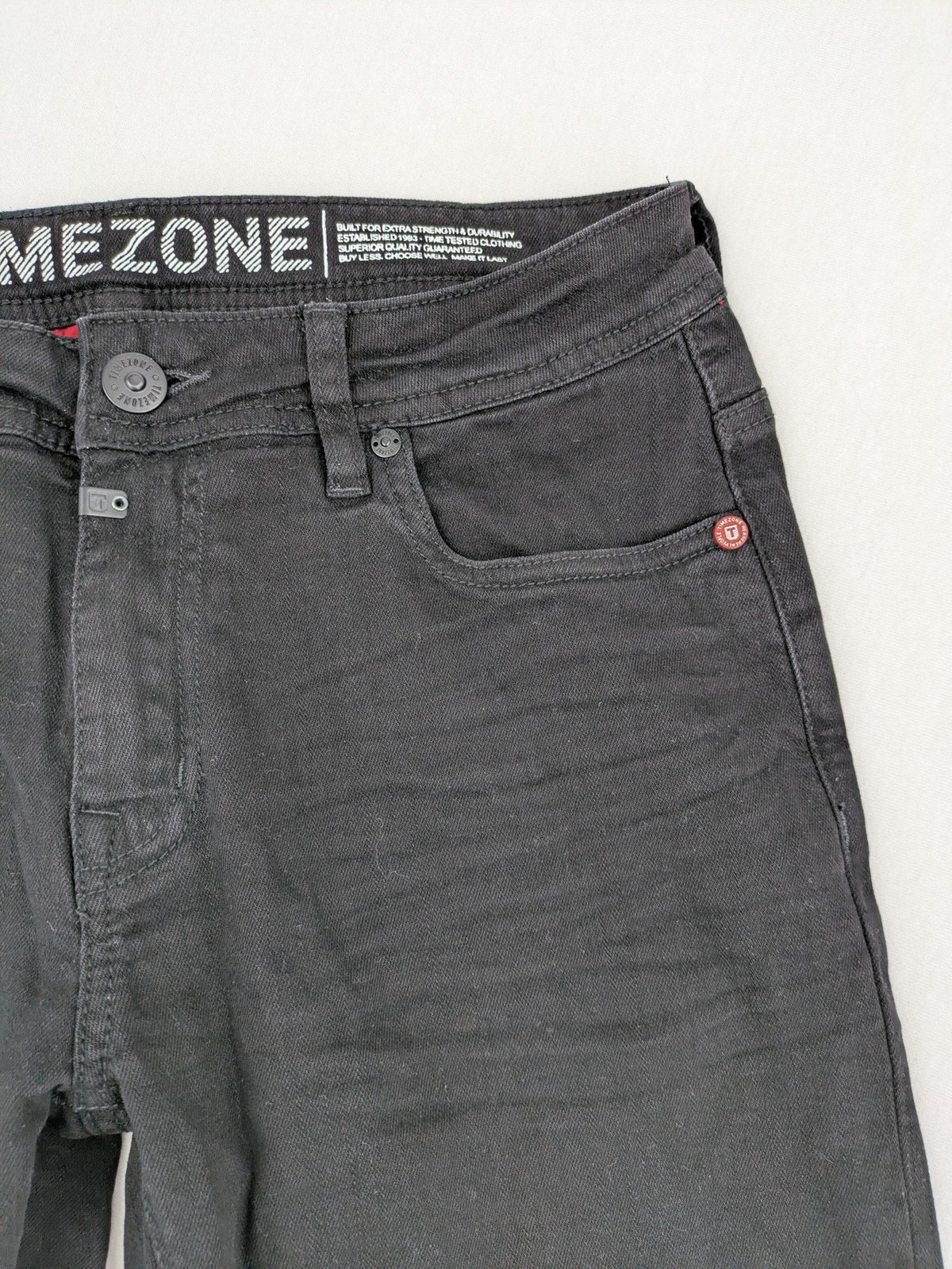 Timezone grey straight jeans slim fit 5-pocket design with stretch material