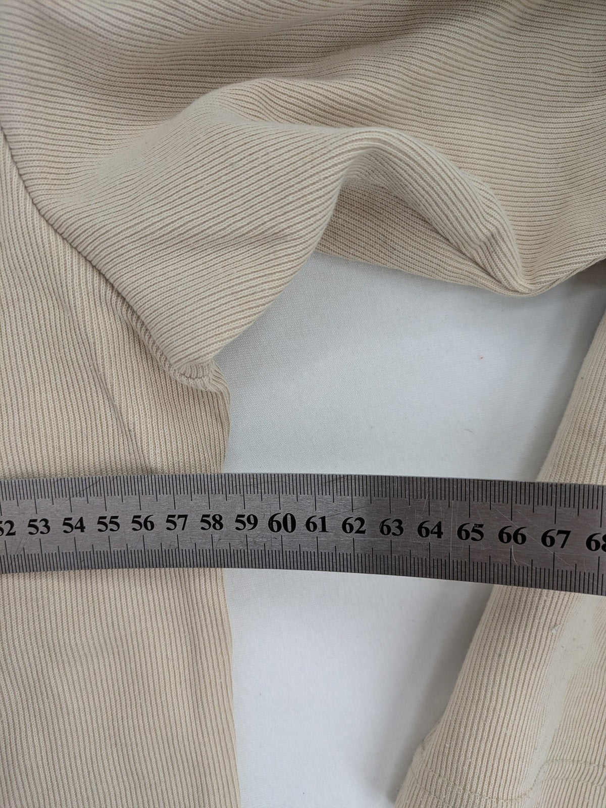 s.Oliver beige turtle neck jumper with ribbed texture and embroidered logo on chest
