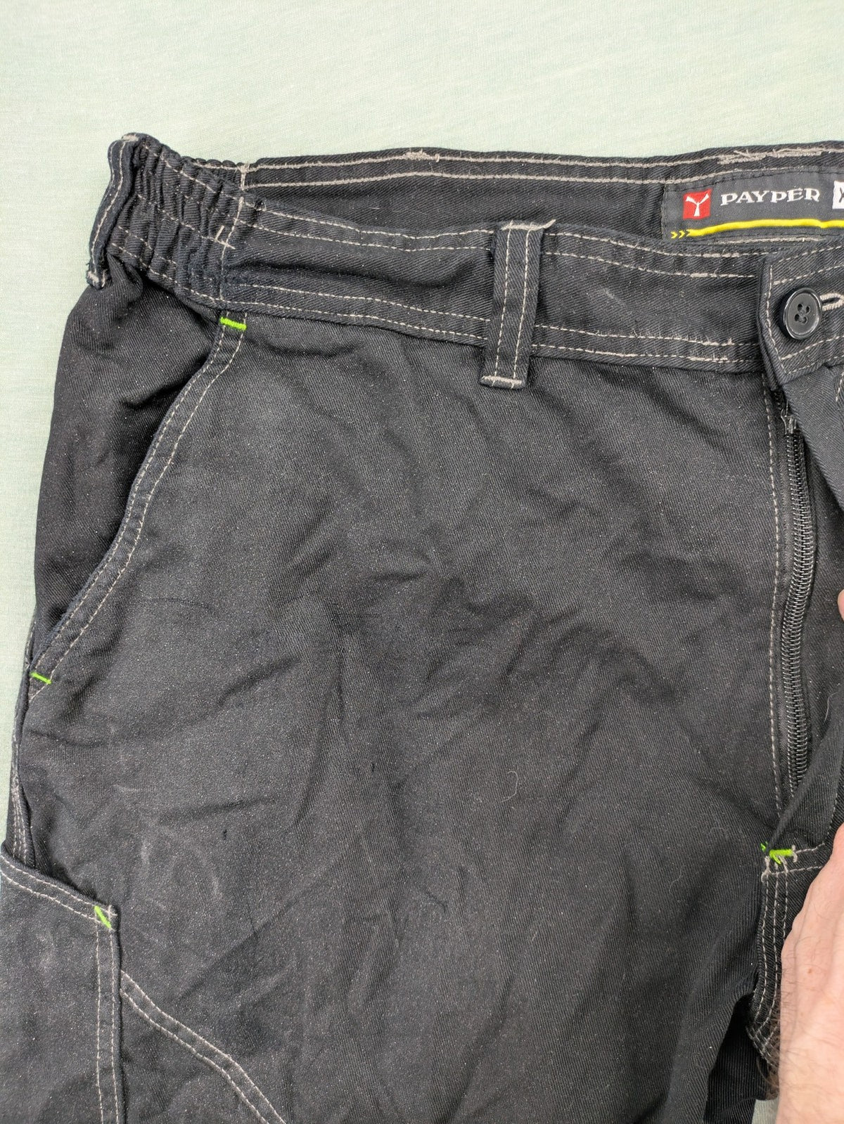 PAYPER hunting tactical pants green grey cargo style with multiple pockets and elastic waistband