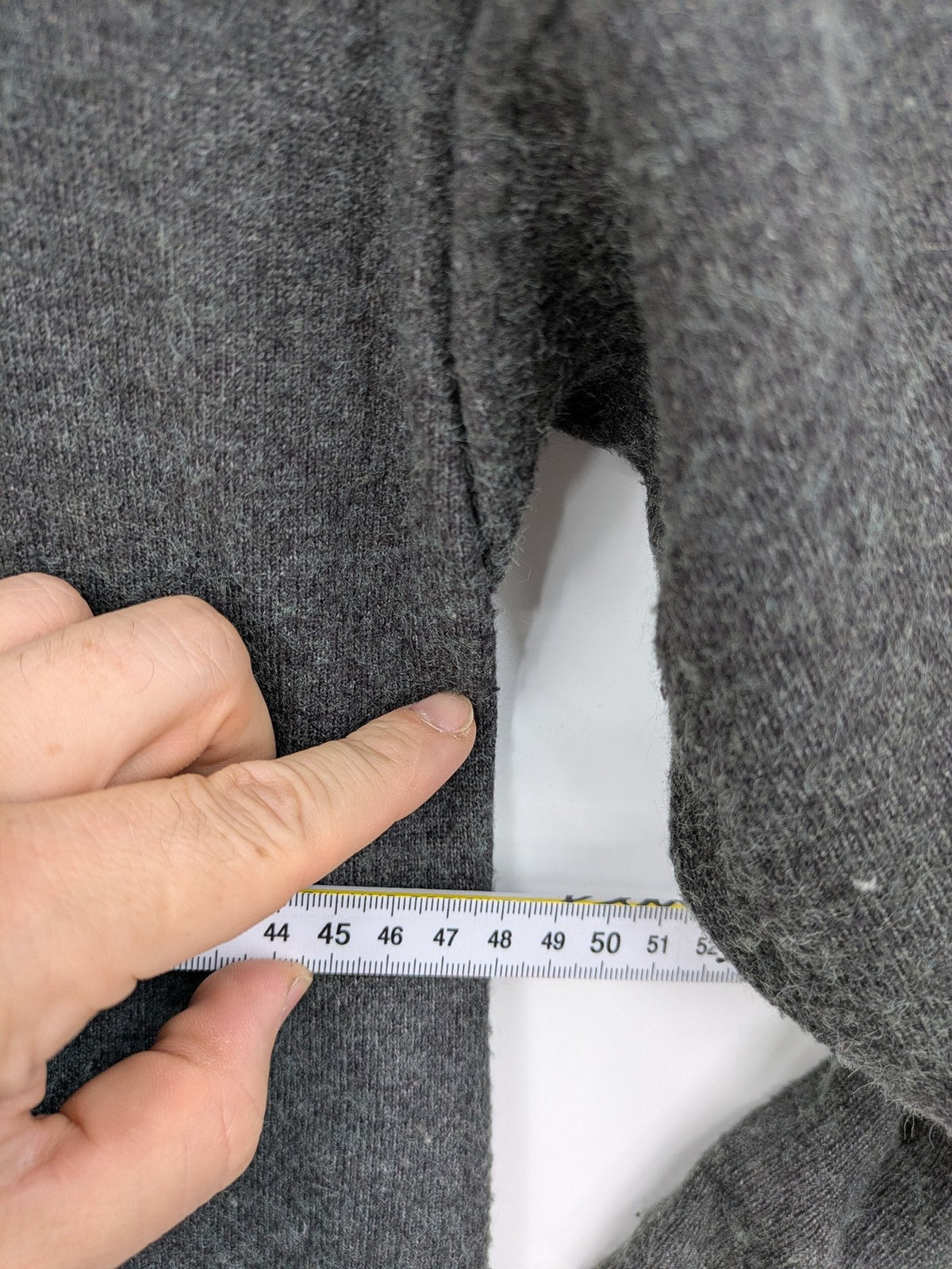ONLY grey knitted midi dress with roll neck, long sleeves, and side slits.