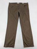 BRAX khaki chinos Cooper Fancy regular fit soft cotton blend with logo detail.