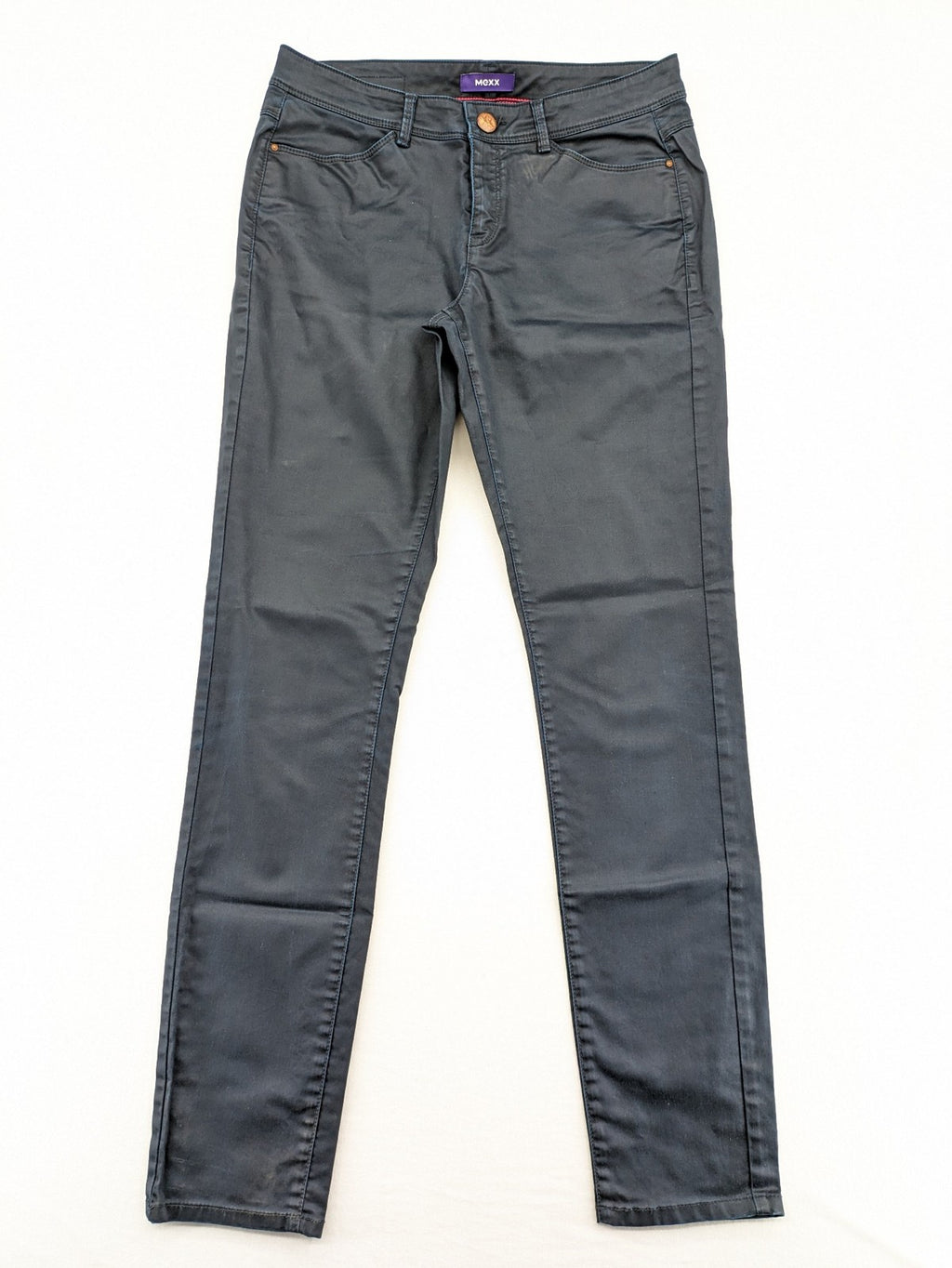 Mexx grey pants slim fit cotton-elastane blend with stylish design details.