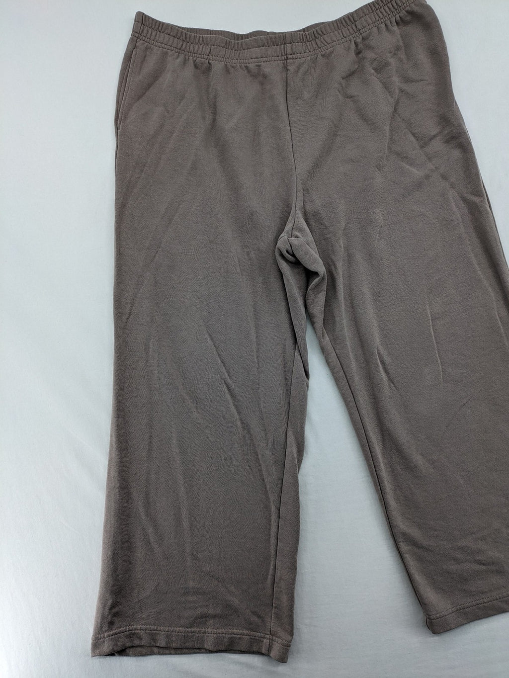 H&M beige jogging pants wide leg elastic waistband soft cotton blend