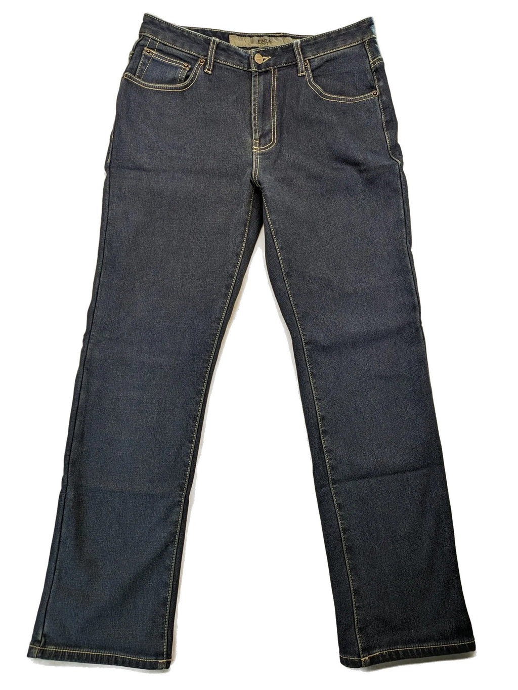 Eagle N°7 blue straight jeans with five-pocket design and soft thermal lining.