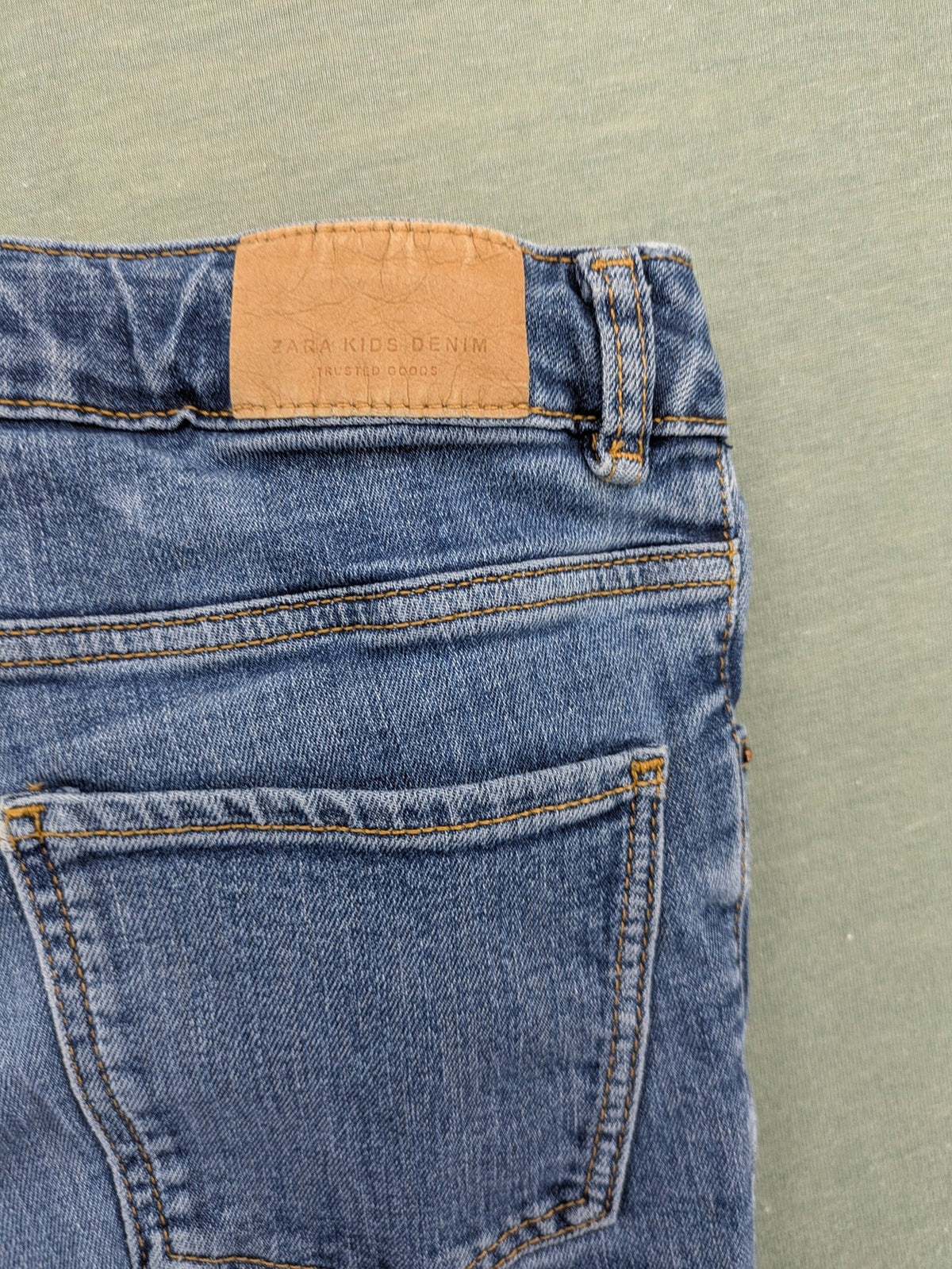 Zara Kids blue skinny jeans medium wash five-pocket design soft stretch denim