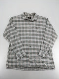 OS Trachten dirndl shirt grey green checkered cotton with decorative buttons and chest pocket