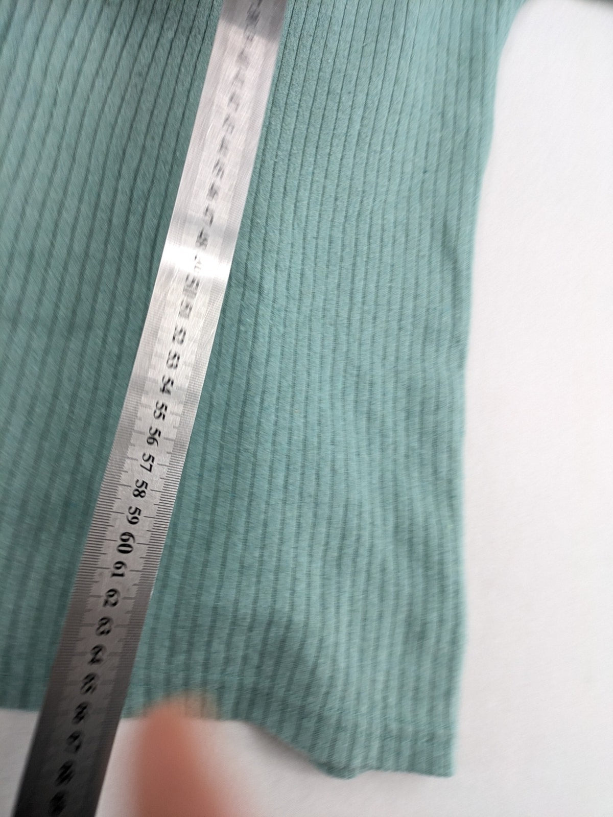 Original knit jumper mint green ribbed texture classic round neck long sleeves