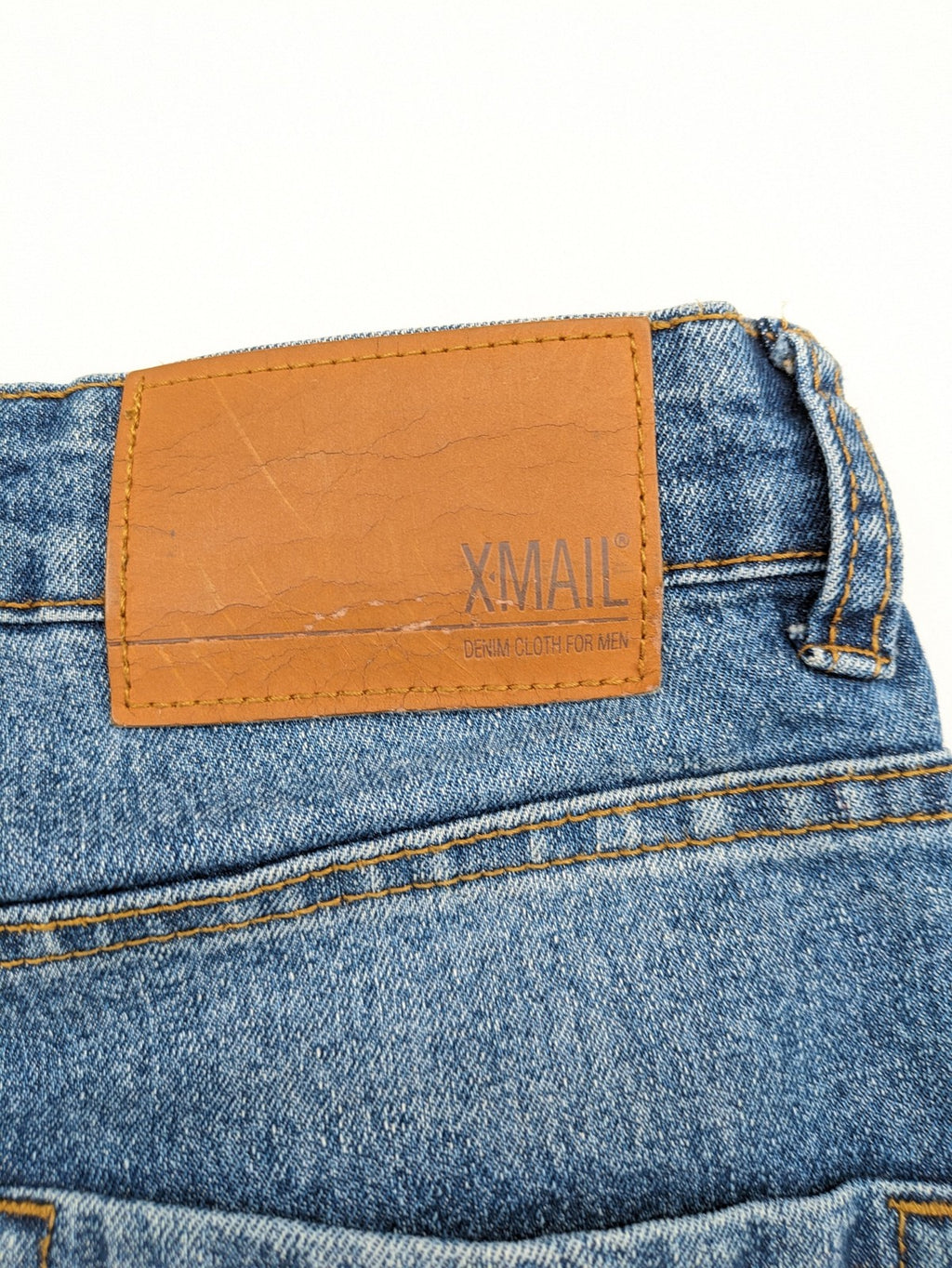 X-Mail blue straight jeans classic 5-pocket style with button closure and belt loops.