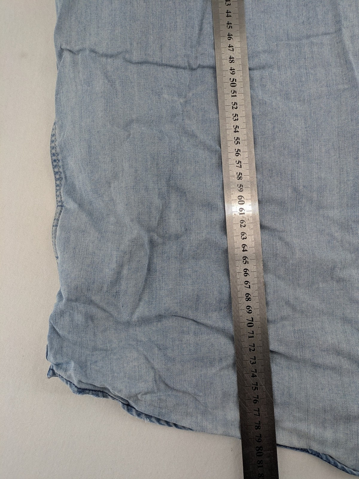 Replay denim western shirt light blue with pearl snap buttons and iconic yoke design.