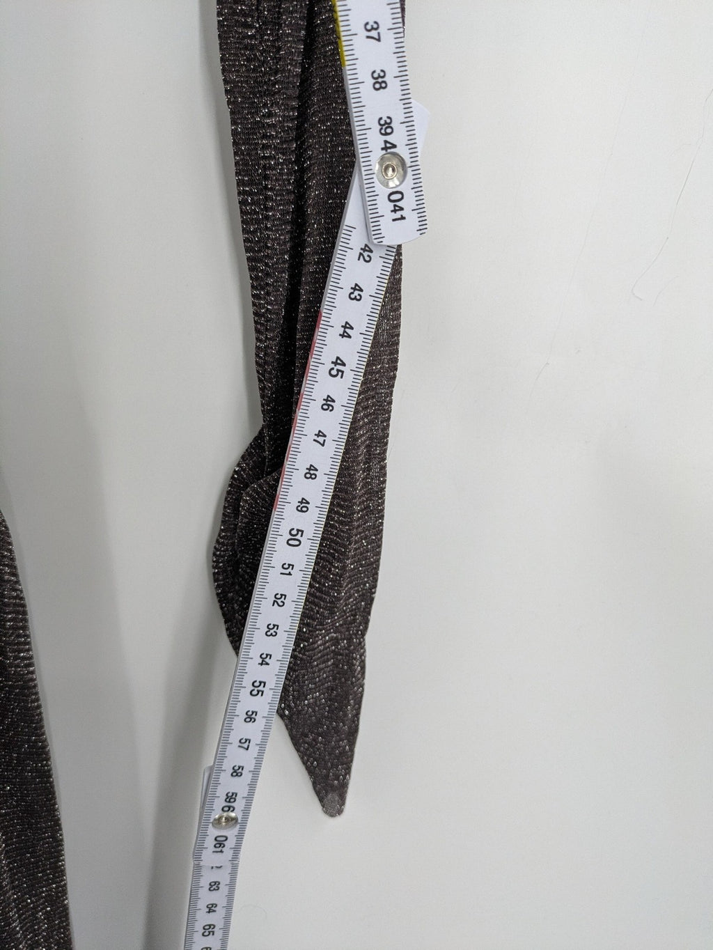 Abendkleid grey A-line dress metallic shimmer draped waist long sheer sleeves