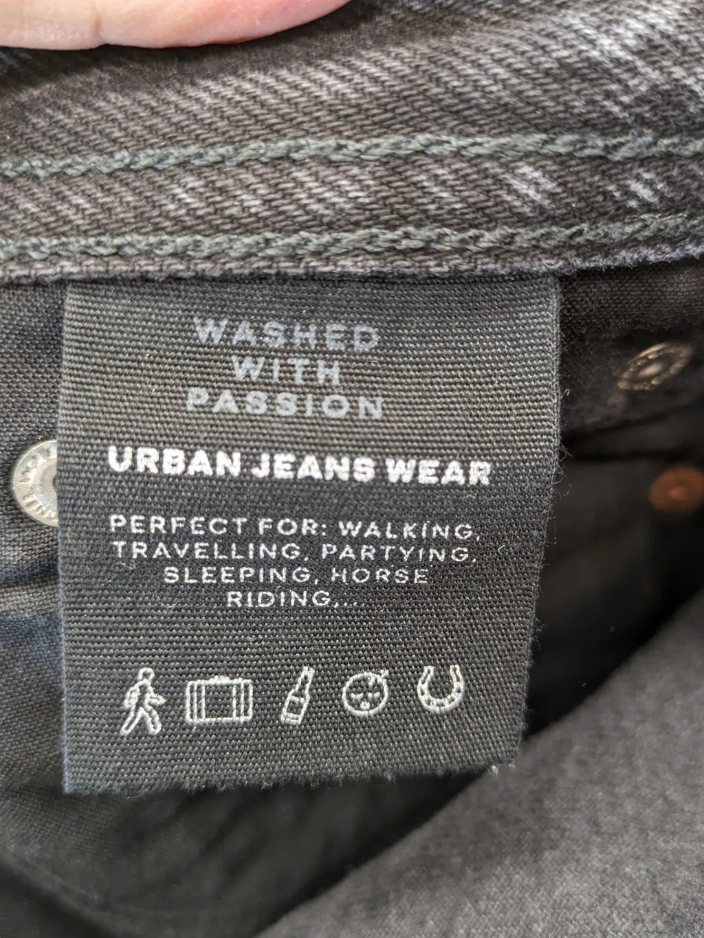 Jack & Jones grey loose fit jeans with classic button fly and 5-pocket design.