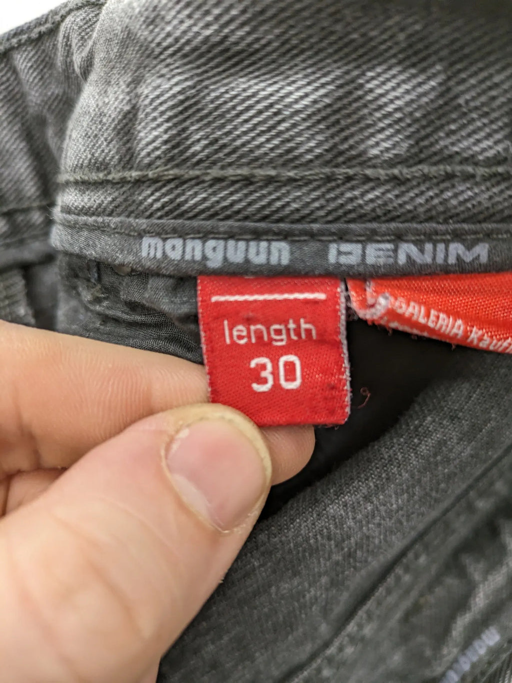 Manguun straight jeans black grey washed denim 5-pocket design regular fit