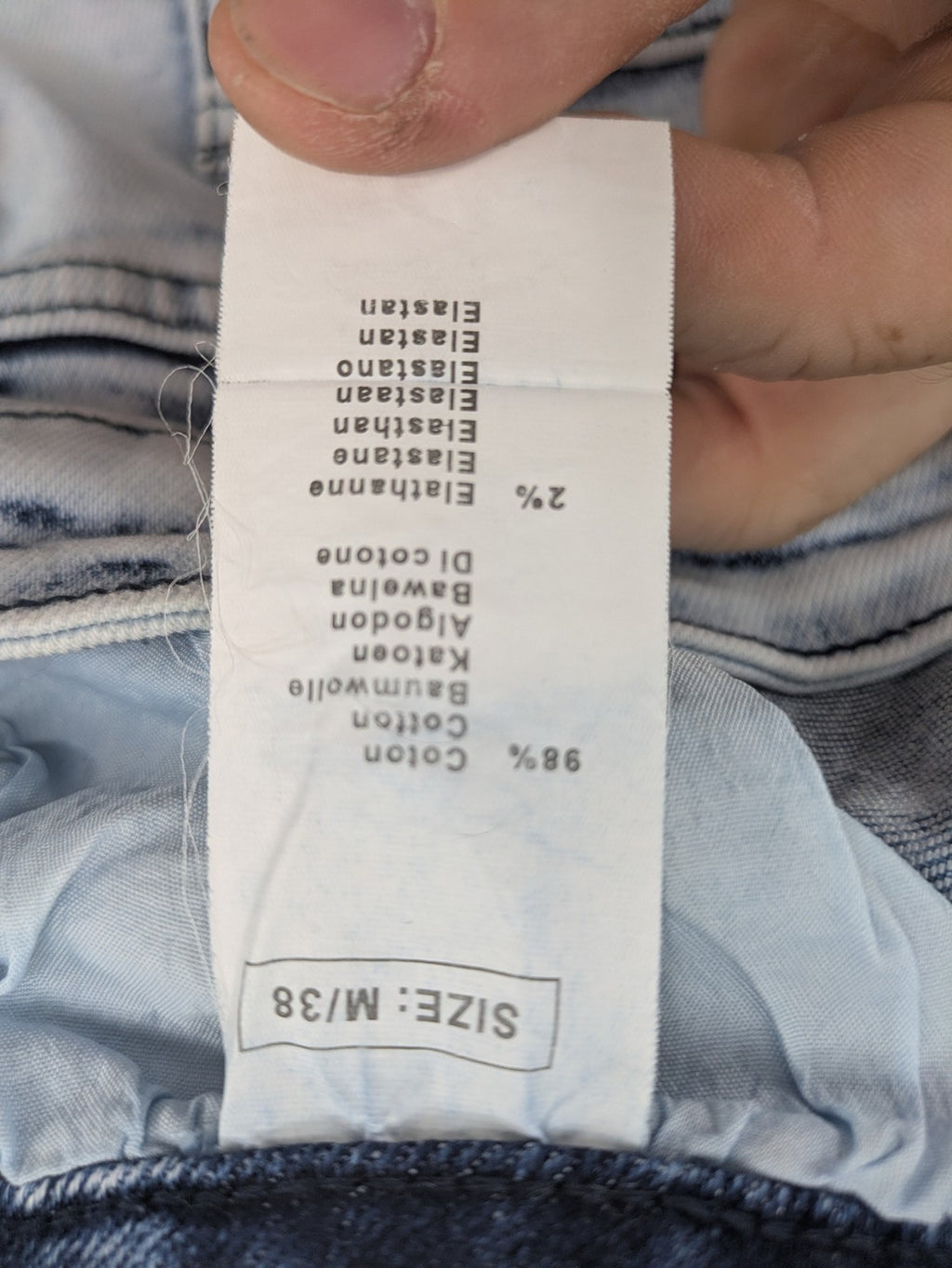 My Bestiny blue straight jeans acid wash finish five-pocket design stretchy cotton blend
