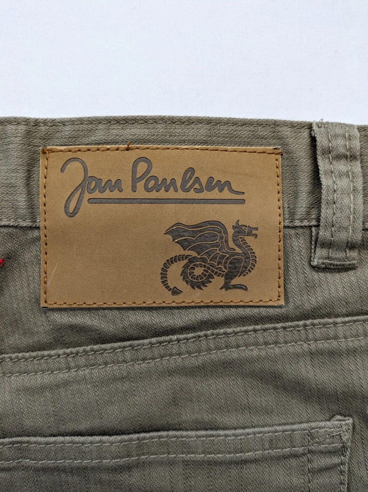Jan Paulsen khaki straight jeans classic 5-pocket style cotton stretch material
