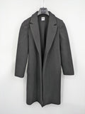 Zara black long coat open front sharp lapel classic design size S