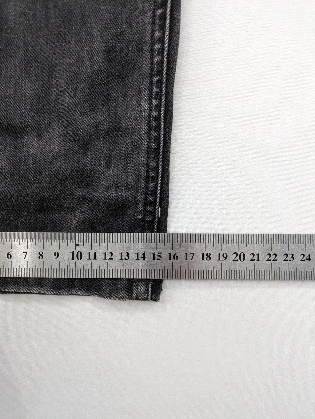 Street One black straight jeans faded wash 5-pocket style with stretch denim.