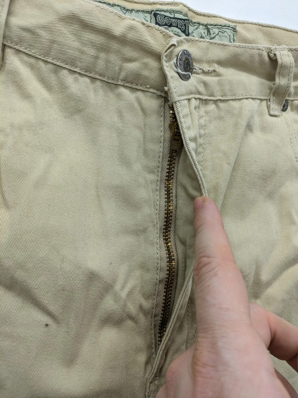 Go West beige straight jeans 5-pocket style durable cotton material