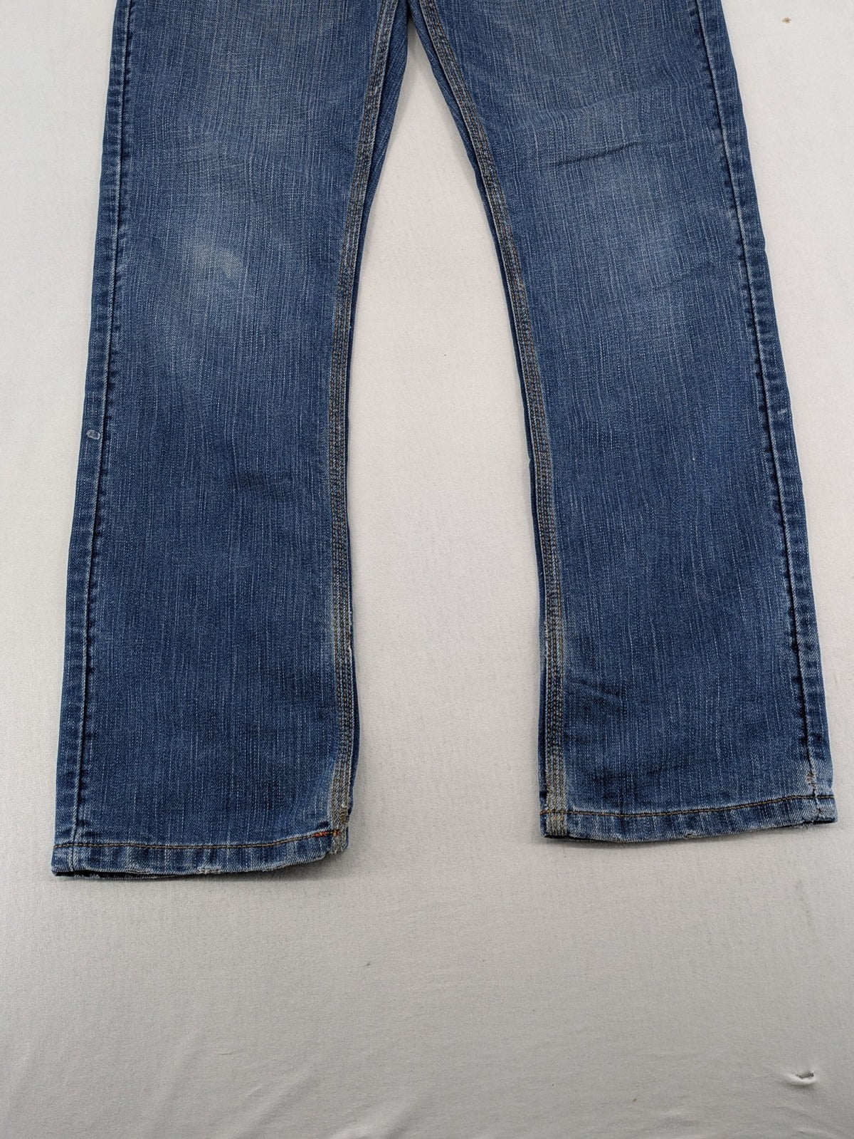 Element blue straight jeans with classic button fly and 5-pocket design.