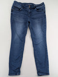 Tom Tailor blue skinny jeans with classic 5-pocket design and double button closure.